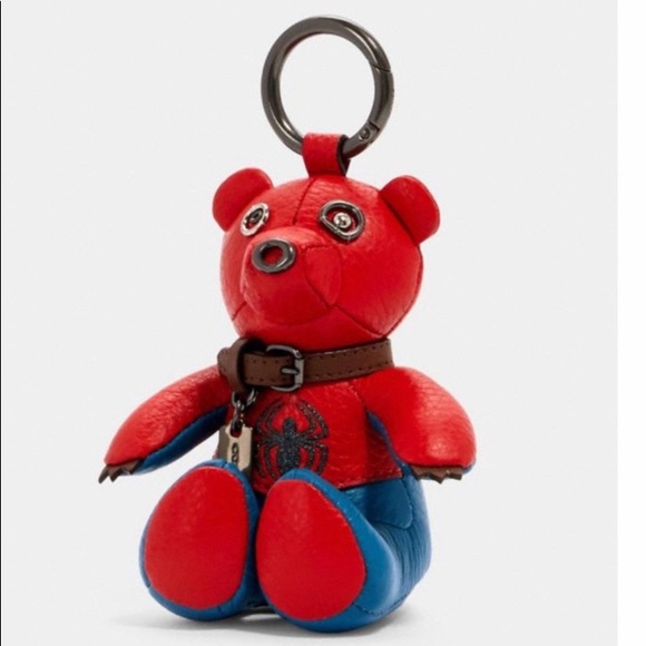 Coach x Marvel Spider Man Collectible Stuffed Bear Bag Charm Keychain NEW W TAGS - Picture 1 of 6